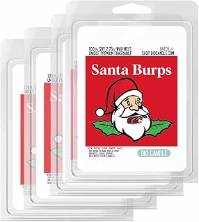 Santa Burps Scented Wax Melts - Smells Like Sugar - Ginger - Maple - 100% Naturally Vegan Soy and Premium Fragrance | Great Gift | Handmade in Denver, Colorado (4 Pack Wax Melts)
