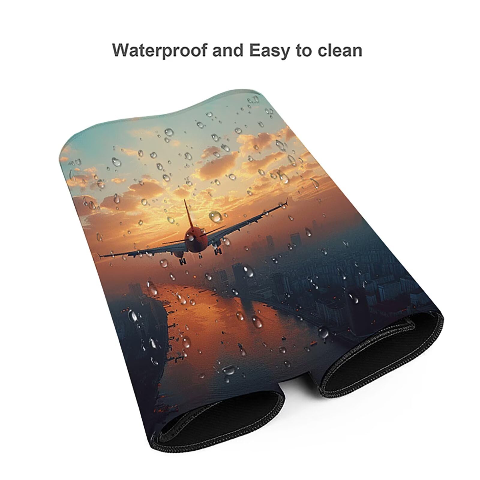 Aereo Tappetino Mouse XXL 1200x600 mm Tappetino Mouse Giallo Gomma Antiscivolo Sottomano Scrivania, Migliora Precisione e Velocità Mouse Pad per Ufficio Gaming Accessori Scrivania, Regalo Uomo, M-3