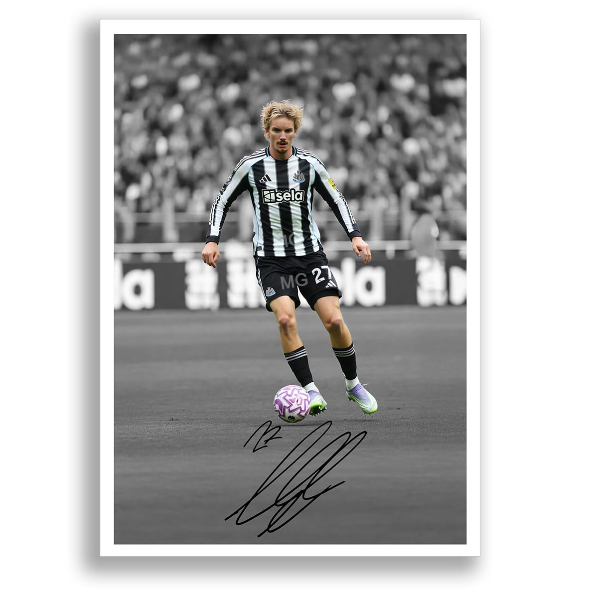 Nick Woltemade Newcastle United Signed Photo Poster Print Picture Display Framed Autograph Memorabilia for Football Fans Gift Germany (A3 Poster Only B+W)