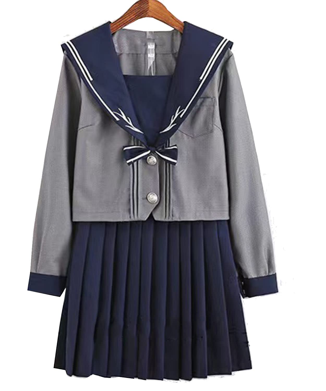 Amazon.co.jp: セーラー服 長袖 4点セット 女子高校生 学生服 清純