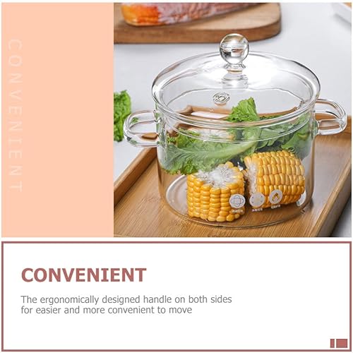 Miniatura 7 de ERINGOGO Cacerola con tapa olla de cocina de vidrio resistente al calor de 15 l50 onzas para estufa ollas transparentes para cocinar olla a fuego