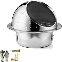 Vista 1 de Cubierta de chimenea de acero inoxidable 304, tapa de chimenea anticorriente, campana extractora, salida de aire exterior, salida de aire, tapa