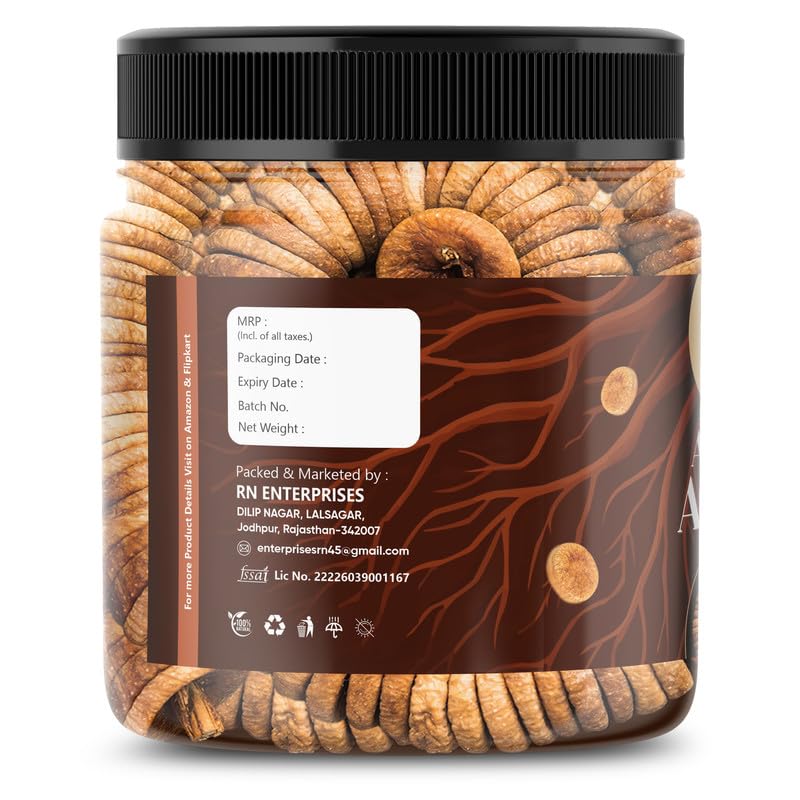 Image of RR NUTS Dried Afghani Anjeer 100G | Healthy Dry Fruit Snacks | Dried Figs | Rich Source Of Fibre Calcium & Iron | Low In Calories And Fat Free Snacking Dieting