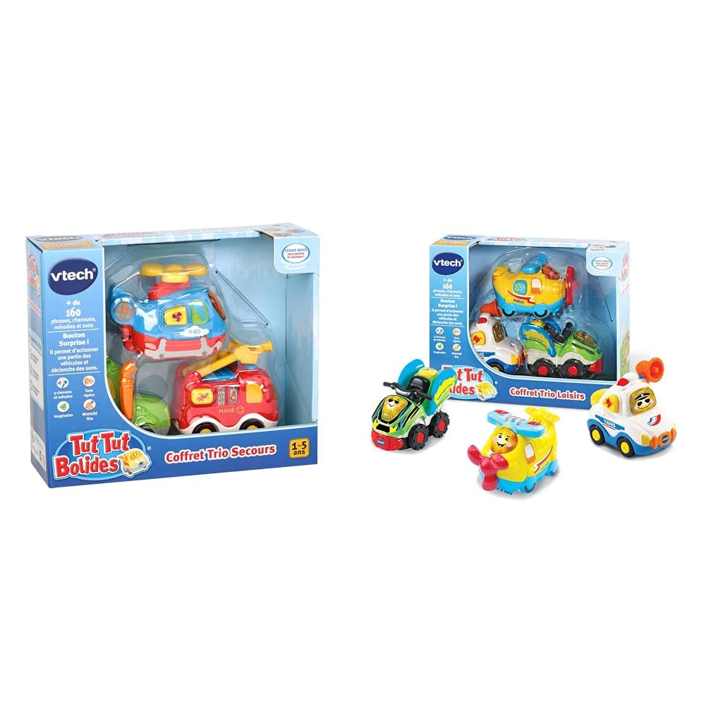 VTech - Toot Toot Drivers, Trio Emergency Box, 3 Interactive Cars