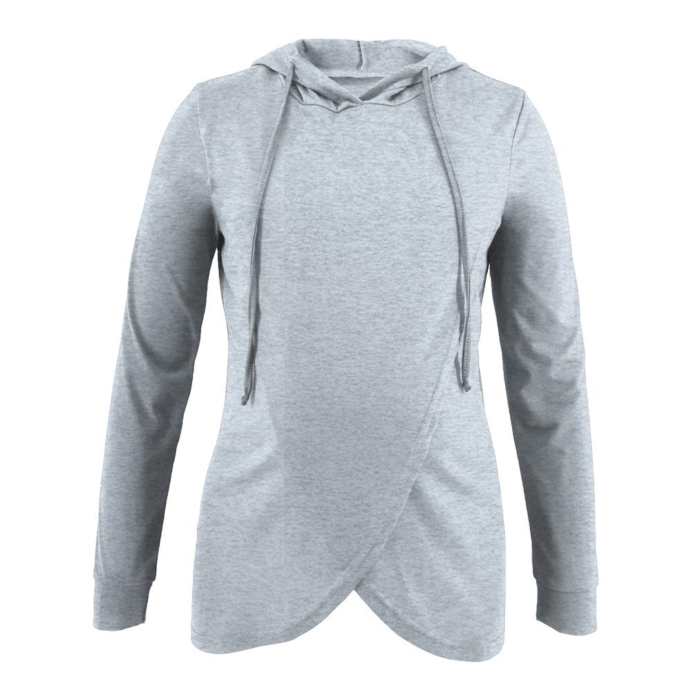 Huixin para Amamantar Sudaderas con Capucha Embarazadas Mujer Basicas Manga Larga Lactancia Tops Encapuchado 2in1 Maternidad Jersey Lactancia