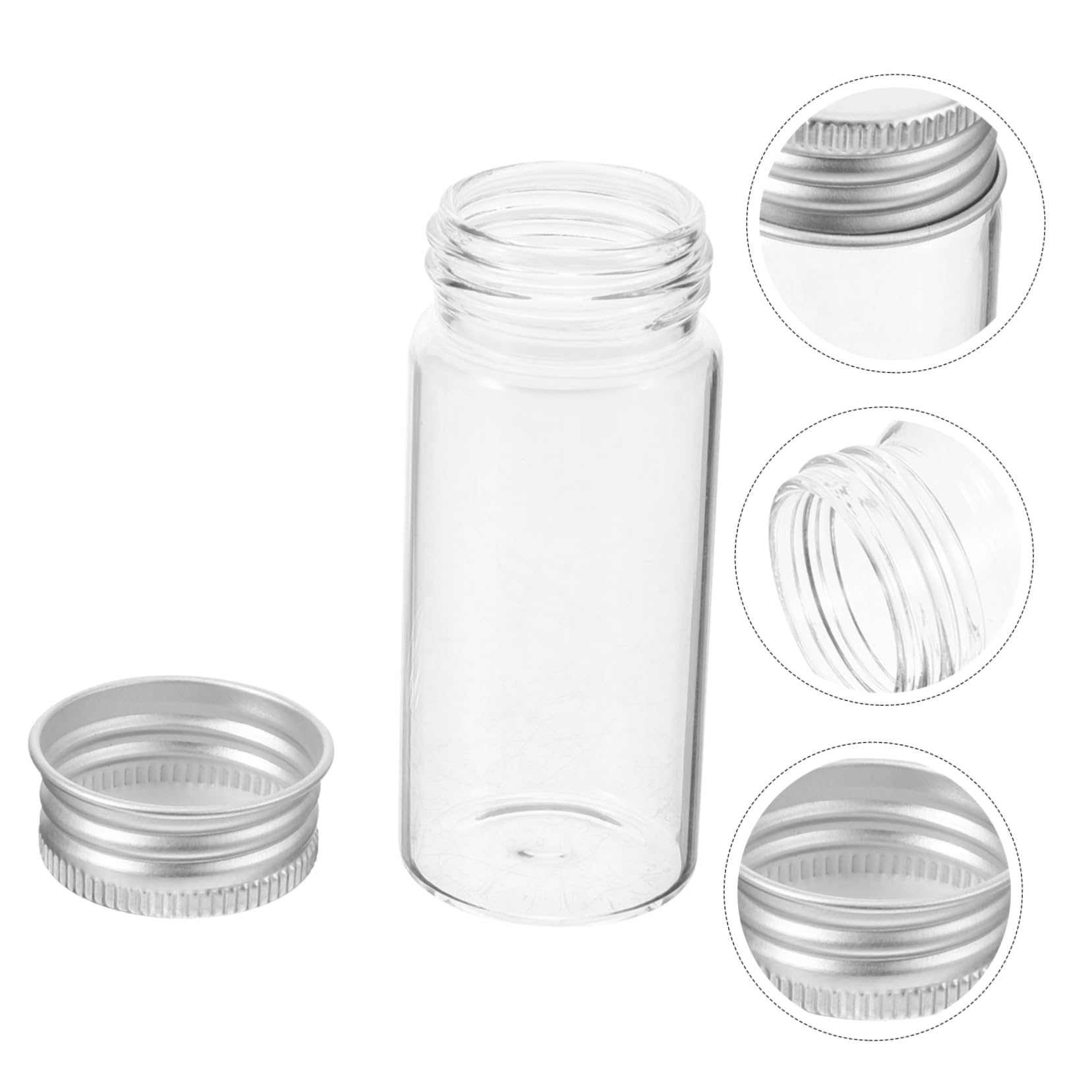 Zerodeko 2 Series Botella Sellada por Tubo De Ensayo Prueba Tubos Laboratorio Pequeño Tapa Hermético Vial De Muestreo Tubo De Vial De Vidrio Tubo Científico Planchar Piezas*2
