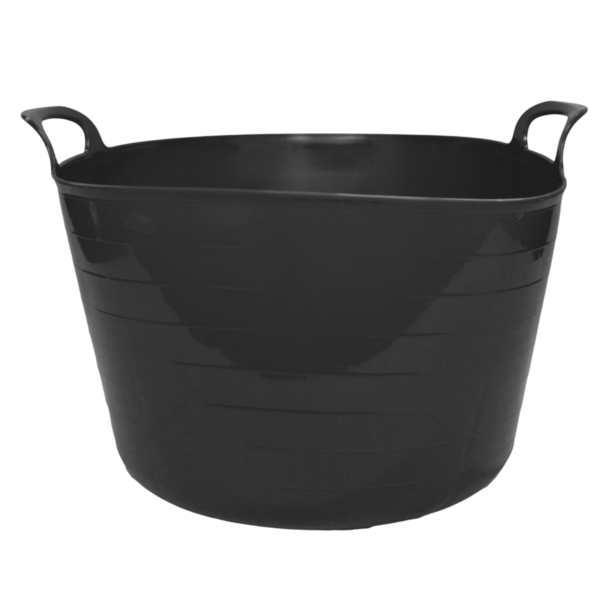 Neat. Black 75L Flexi Tubs - Versatile Large Garden Tubs With Handles, Handy Builders Heavy Duty, Bath & Flexi Bucket, Durable Bucket For Home & Garden ( - Pack Of 8)