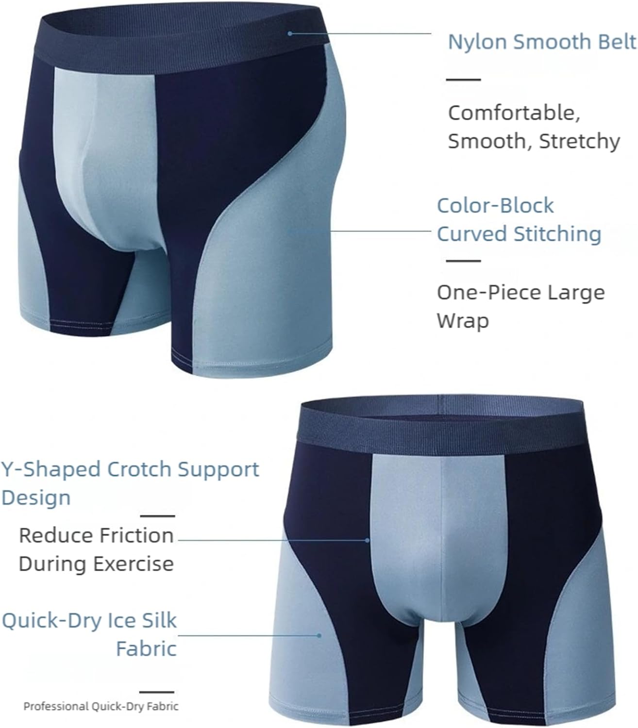 Men's Cotton Boxer Briefs Pack - Soft Cotton Underwear for Men with Y-Shaped Support Pouch, Moisture Wicking - Image 5