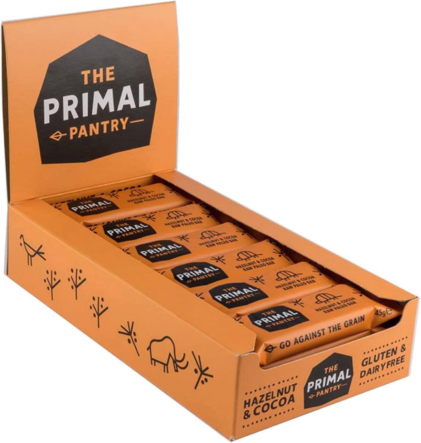THE PRIMAL PANTRY Hazelnut & Cocoa Raw Paleo Bar 45g (PACK OF 18)