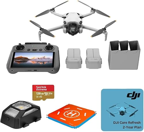 Mini 4 Pro Drone Fly More Combo, paquete con soporte de cordón, 2 tarjetas de memoria de 128 GB y plan de 2 años DJI Care Refresh, bandeja de disponible en Yaxa Peru