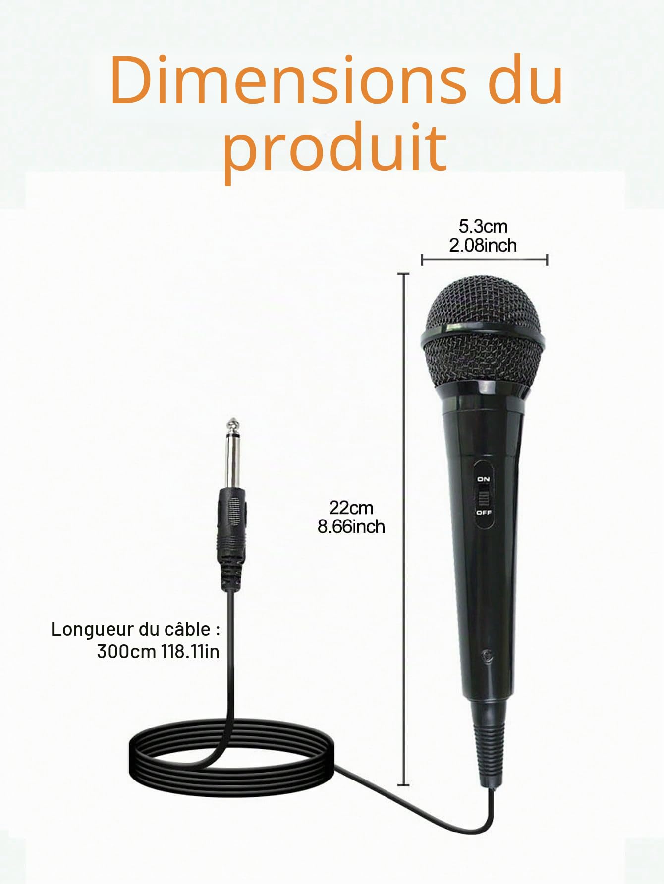Micro Dynamique Karaoké Microphone à Main Micro Haut Parleur Vocal Dynamique Cardioïde Portable Jack 6,5mm XLR Pour Enfants Adultes Chanter Discours Mariages Activités Band Streaming KTV Podcast Etc