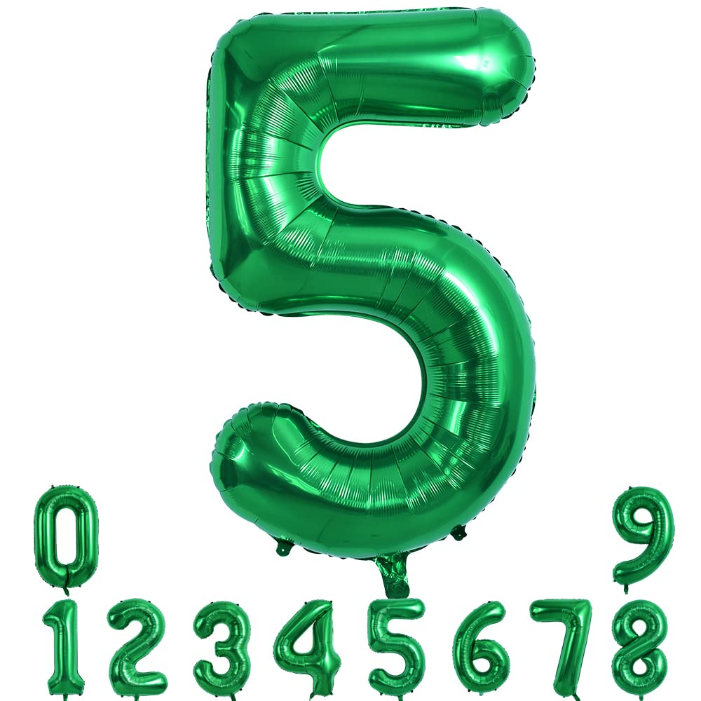 TONIFUL 40 Inch Dark Green Large Numbers Balloon 09