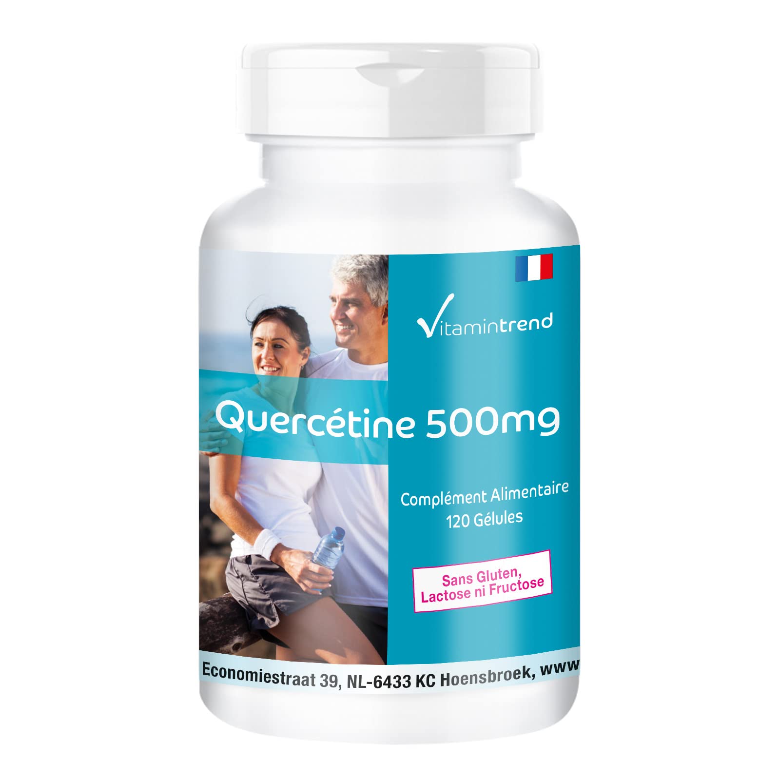 Vitamintrend Quercétine 500 mg, 120 gélules, hautement dosé, complément alimentaire végan sans stéarate de magnésium, fabriqué en Allemagne