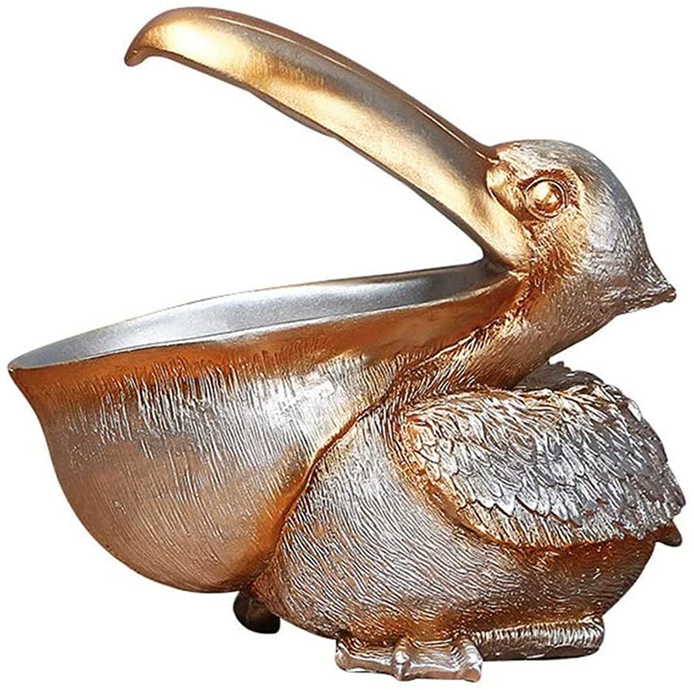 sdSDGrw statue, Animals Birds Shape Home Toucan Resin Sculpture Bird Art Ornaments Gift(Silver)