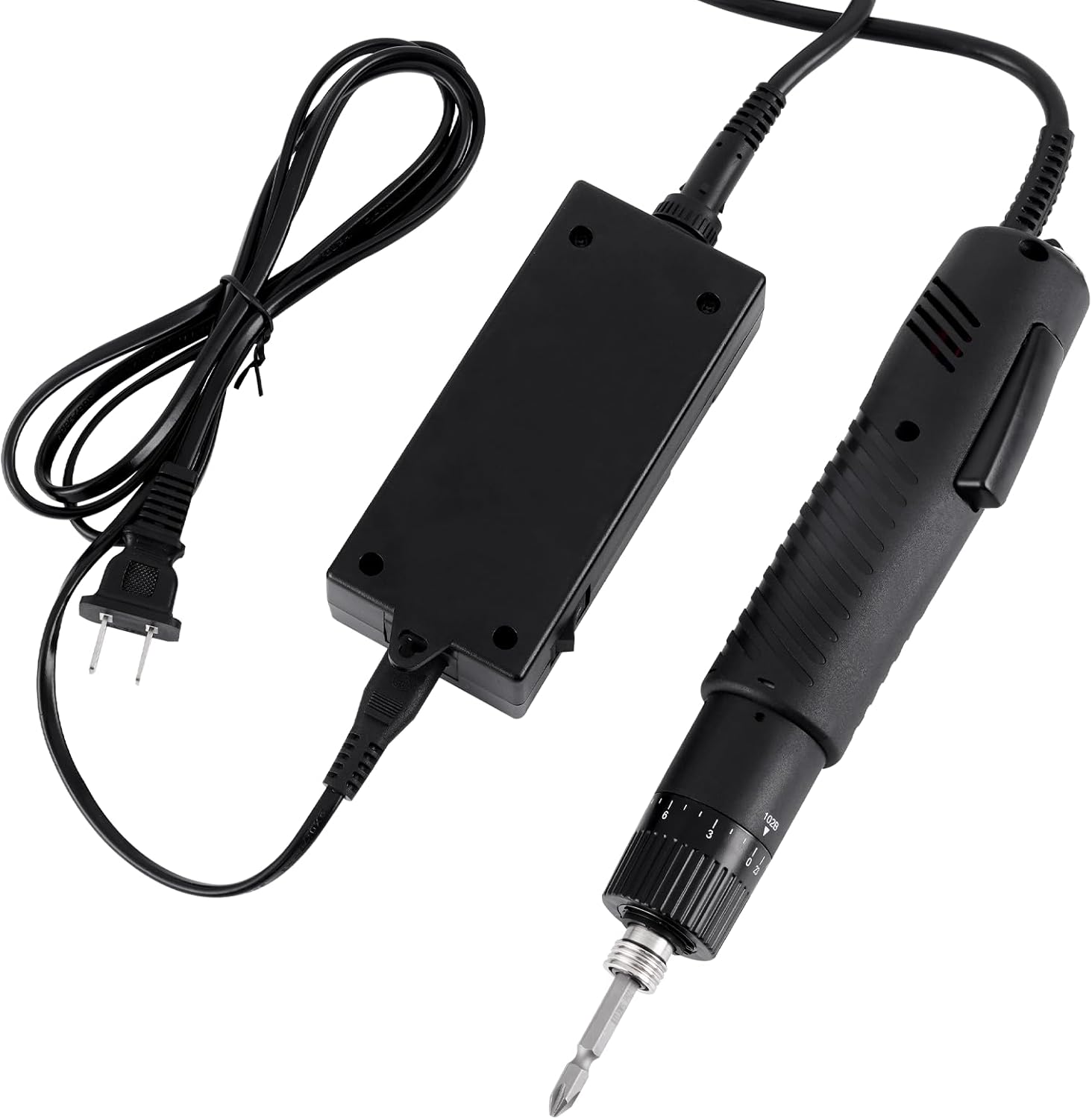 MXBAOHENG Electric Screwdriver Sets Torque Adjustable Drill Tool Applicable Batch Head 6.35mm 110-220V (102)