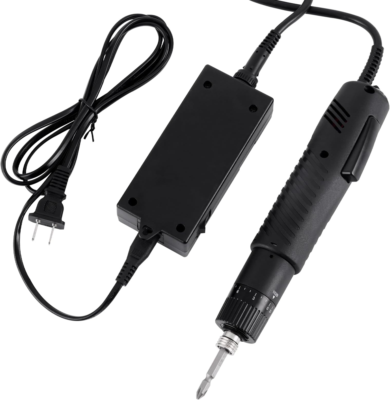 MXBAOHENG Electric Screwdriver Sets Torque Adjustable Drill Tool Applicable Batch Head 6.35mm 110-220V (102)