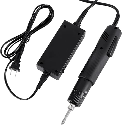 MXBAOHENG Electric Screwdriver Torque Adjustable 6.35mm Hex Bit 110-220V | Standard Screwdriver Bit Interface, with Power Adapter, for Electronics Assembly and Workshop Tasks