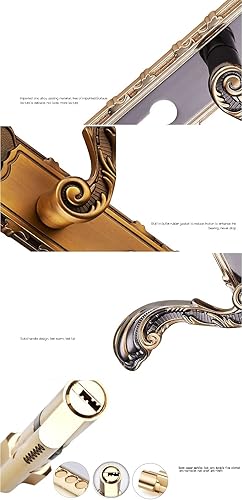 Miniatura 4 de Eapmic Juego de cerradura de puerta universal de estilo europeo para dormitorio interior (aleación negra)