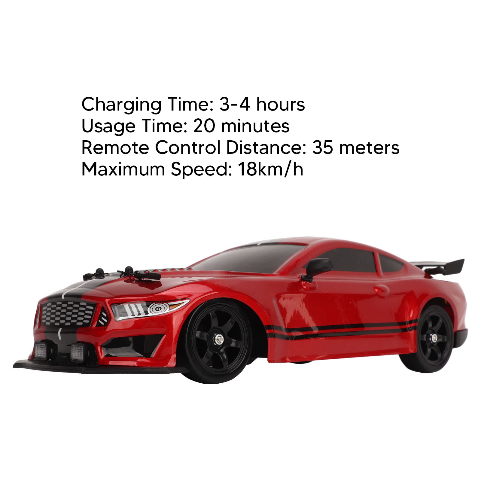 BuyWeek Macchina Telecomandata, 1/16 2.4 Ghz Auto Telecomandata 18km/h Auto RC con Luci a LED per Bambini Adulti (Doppie Batterie)