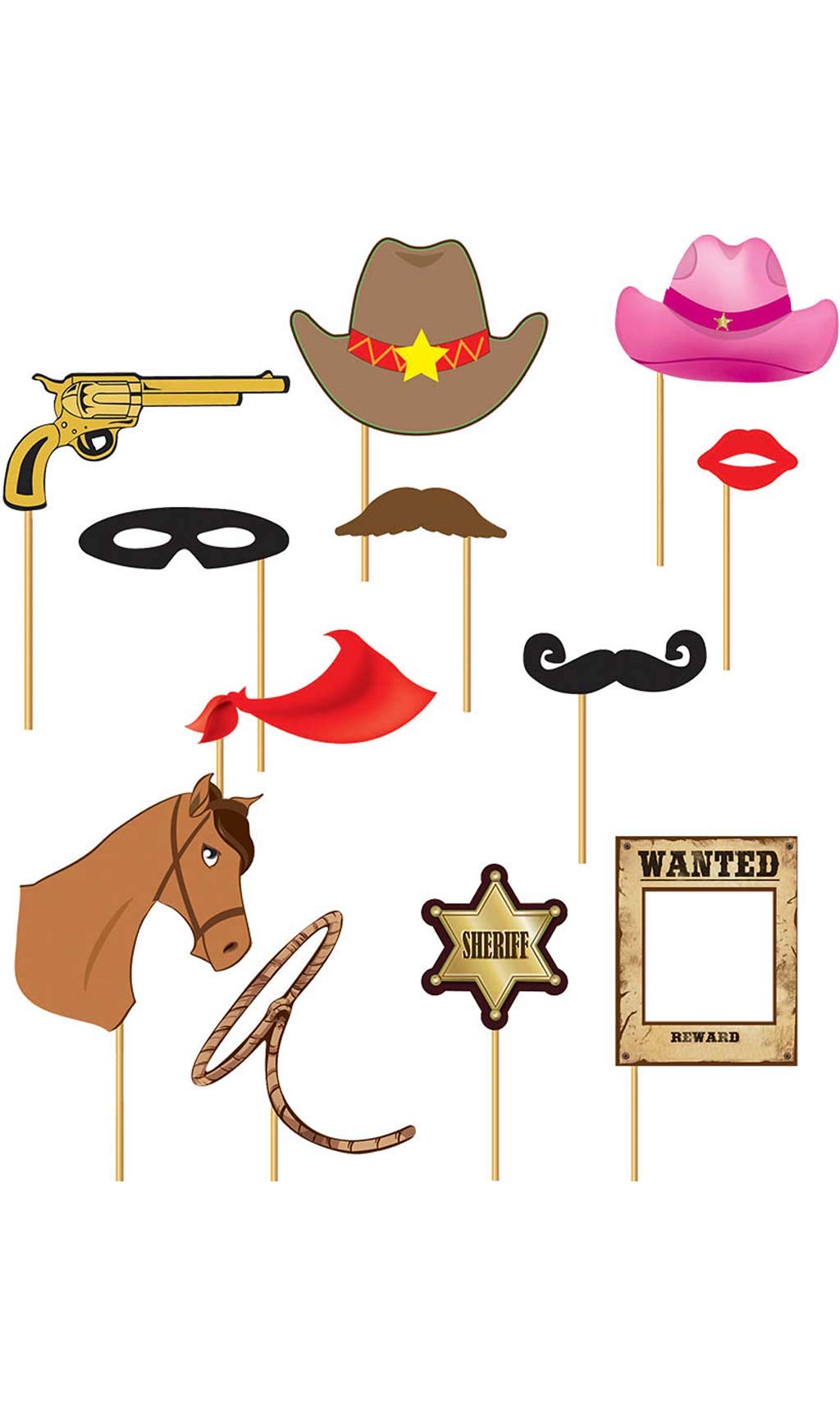 Rubies Cowboy Photobooth Kit 12 Pieces