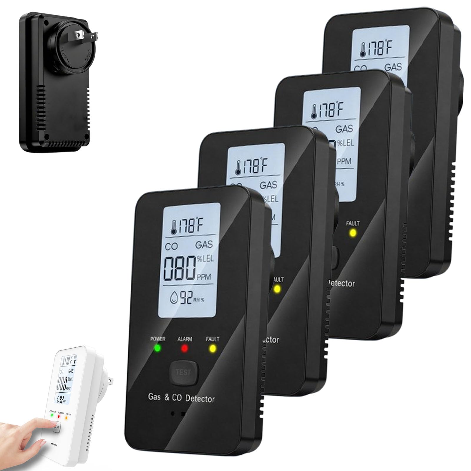 Steadfast Haven 4-in-1 Detector with HD Screen, Home, Apartment, Hotel, Camping RV (2, Color Screen-White) — view 9