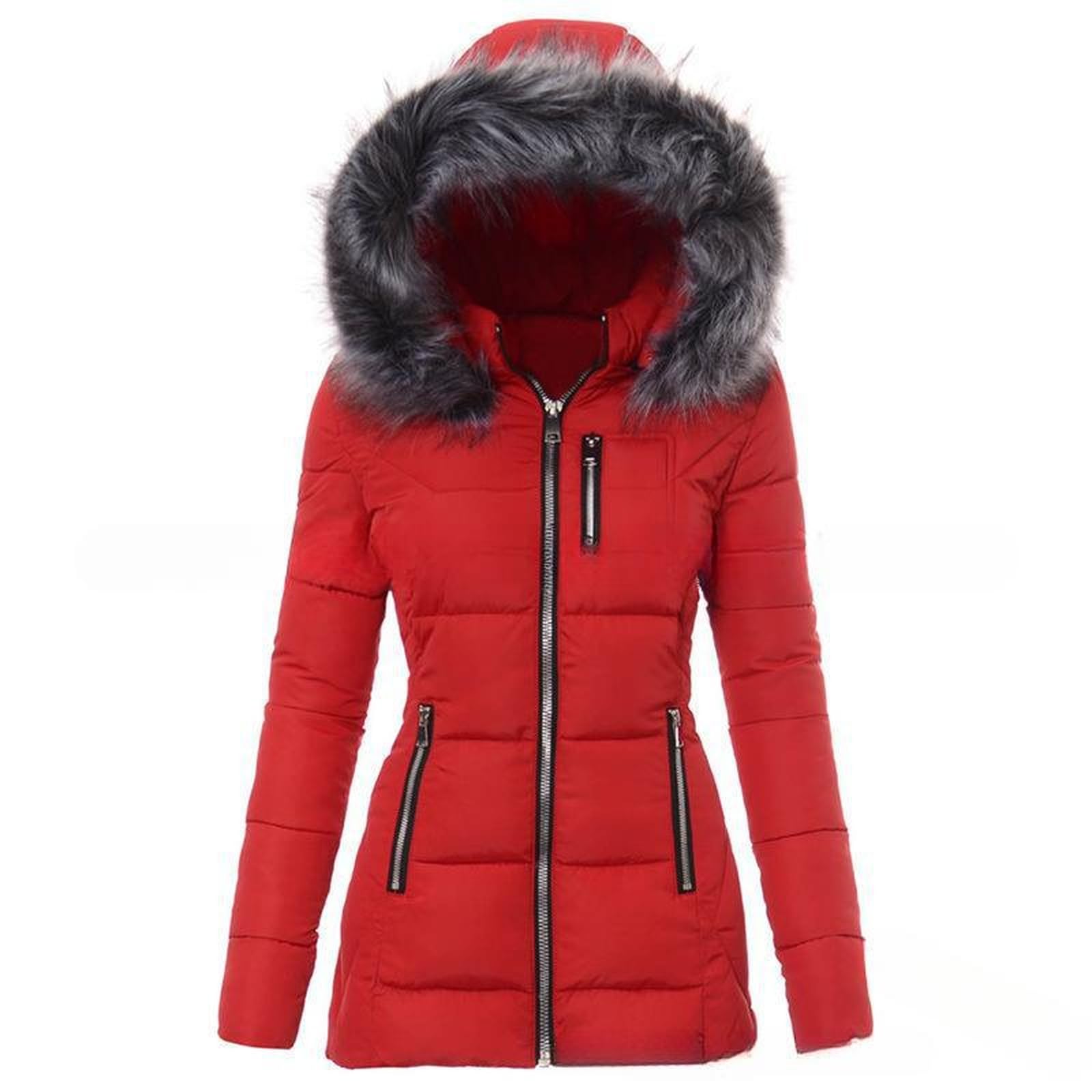 Chaqueta Mujer Invierno Ropa Mujer Invierno Abrigo con Capucha Abrigos De Plumas para Senderismo Cazadora Manga Larga Ropa Casual con Bolsillos
