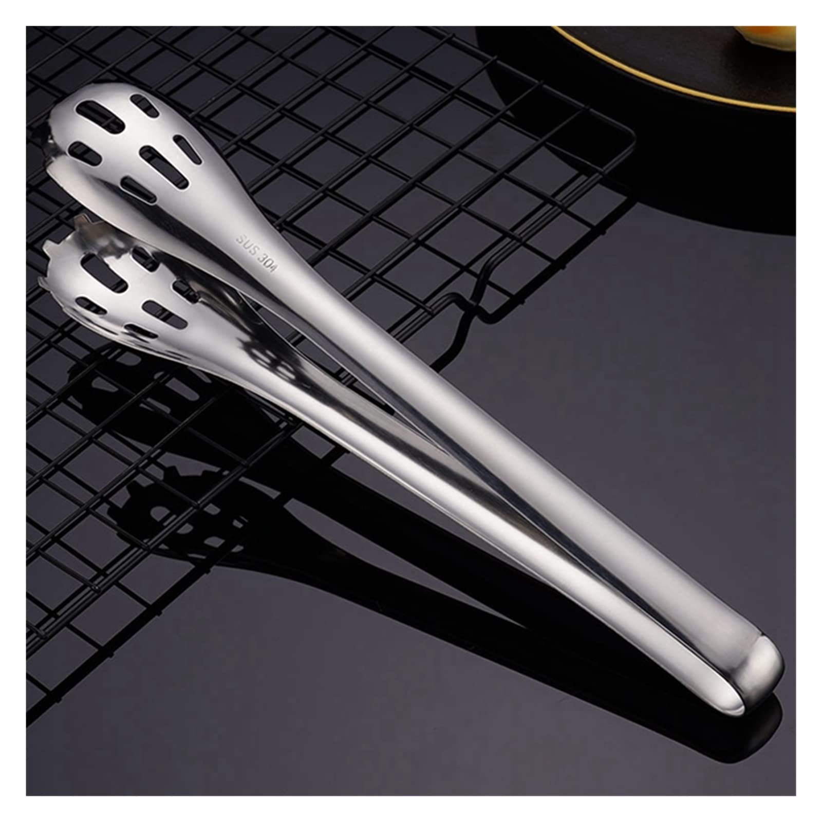 Pinze in Acciaio Inossidabile Resistenti al Calore, Cave, per Barbecue, Cibo, Cucina, Pane, Insalata, cubetti di Ghiaccio