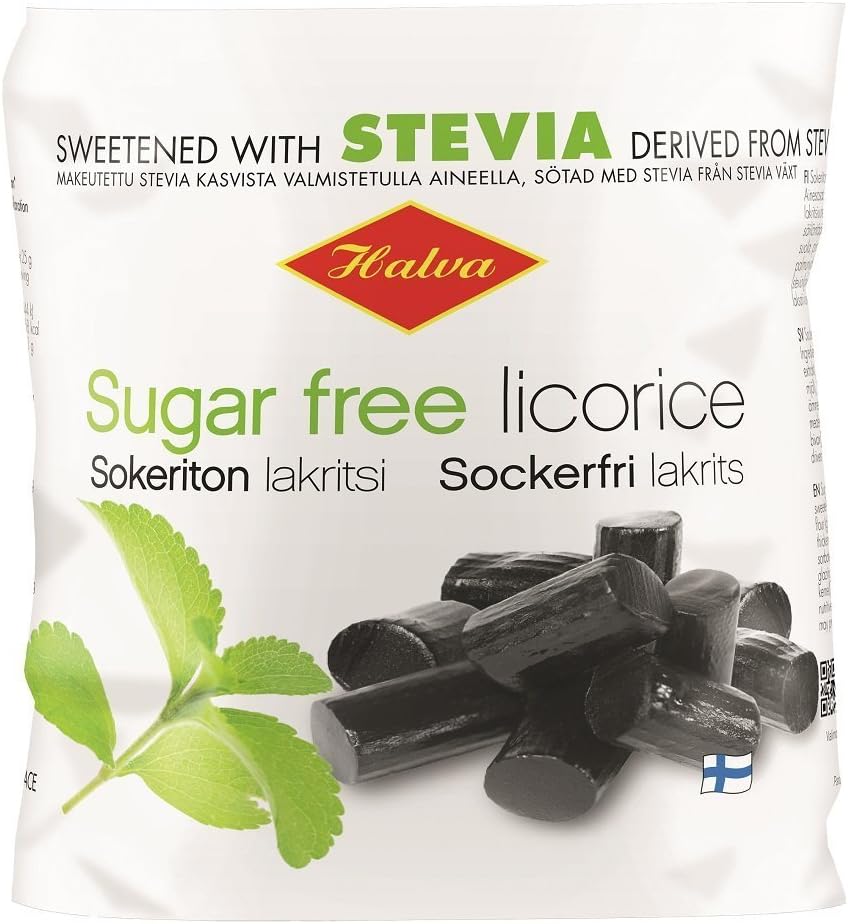 2 Bags x 90g of Halva Sweet Licorice - Original - Finnish - Sugar Free - Wine Gums - Candies - Sweets with Stevia