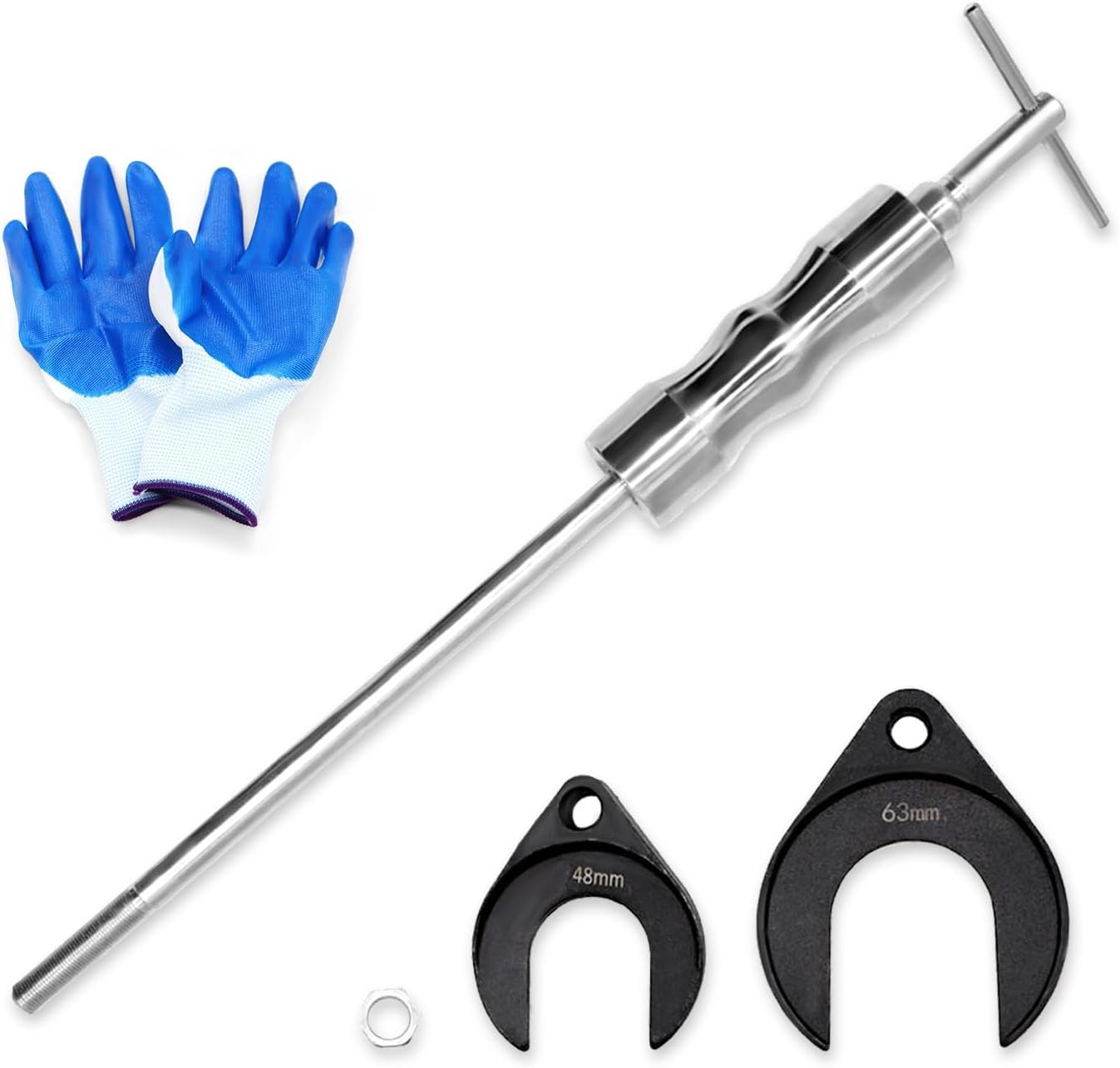 Inner CV Axle Puller Tool Set with 5/8"-18 Slide Hammer & Adapter Slide Hammer Attachment Bearing Puller Kit 63mm 48mm CV Joint Fork Adapter, Front Wheel Drive Axle Puller