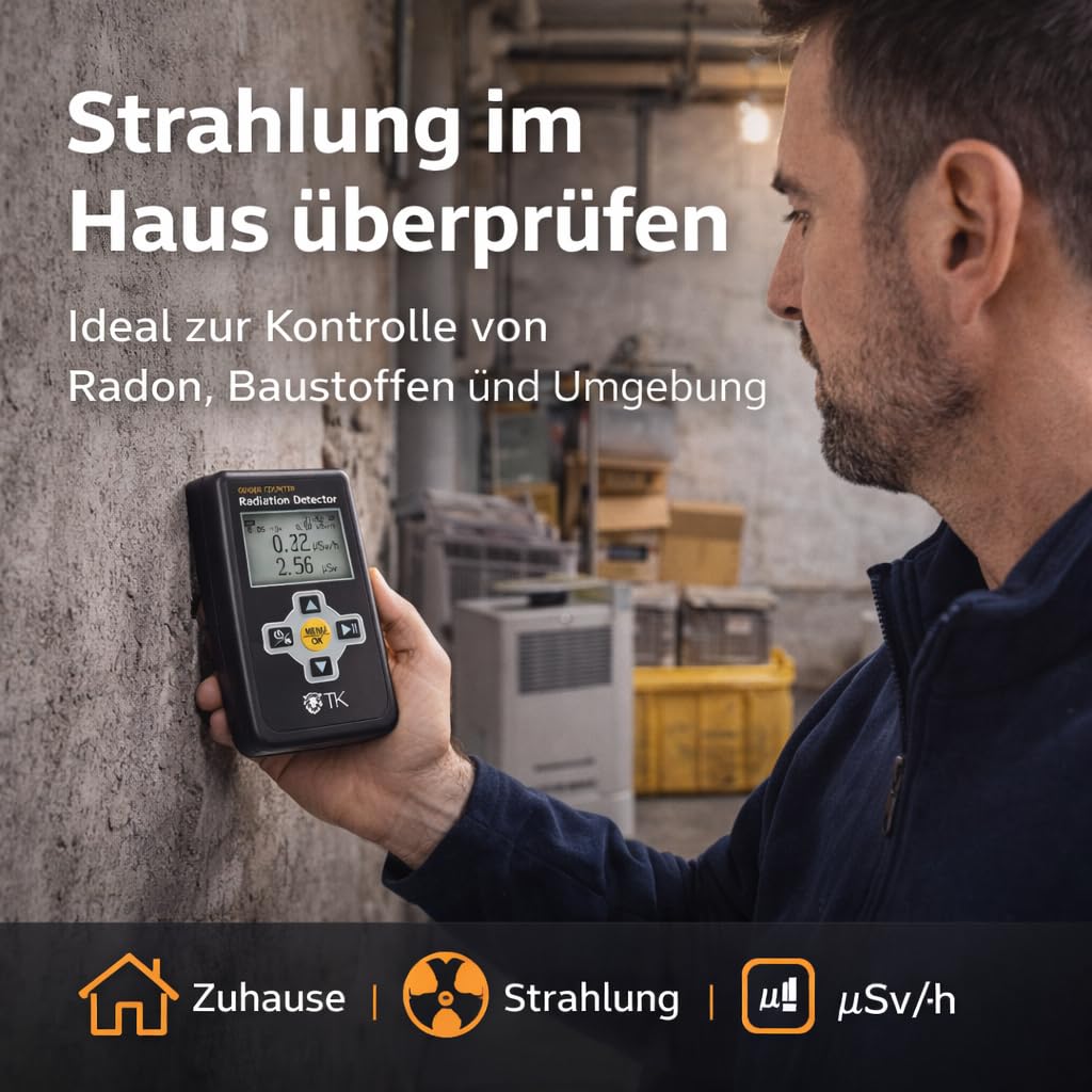 Geigerzähler - Dosimeter - Strahlenmessgerät - Strahlungsmessgerät Geiger Counter zur Messung μSv/H von Radioaktiver Strahlung mit deutscher Anleitung -