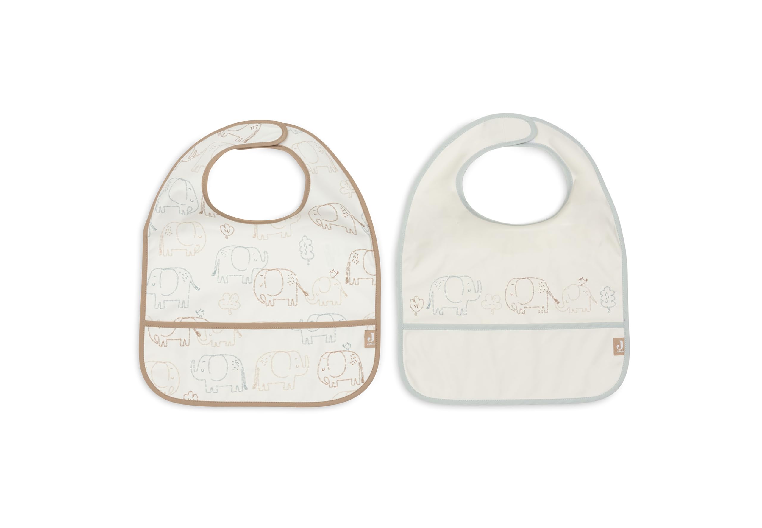 Jollein Baby Bibs - Elephant Tales - 2-Pack - Waterproof Bibs - with Velcro - Baby Bib - Bib Bandana, Infant/Toddler - Image 2