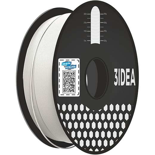 3Idea Premium PLA+ White 3D Printer Filament 1.75mm Dimensional Accuracy +/- 0.03mm Net Weight- 1 KG