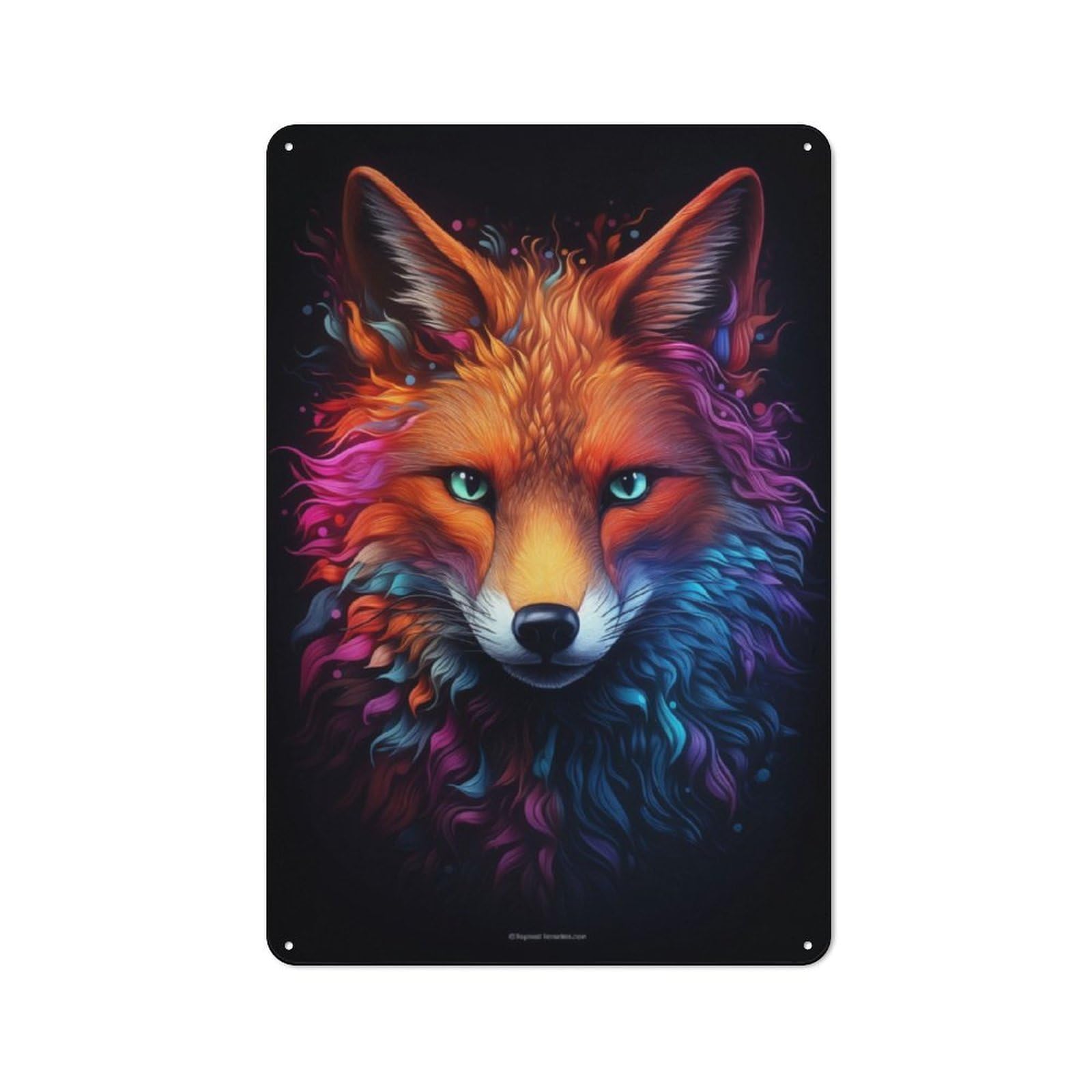 Junmoney Neon Fox Retro Tin Sign 30X20cm For Lounge Or Reading Corner, For Home Wall Decor Collectors
