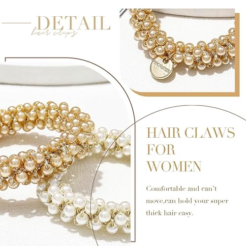 Miniatura 6 de Fashey Coleteros de perlas para el cabello, accesorios para el cabello para mujer