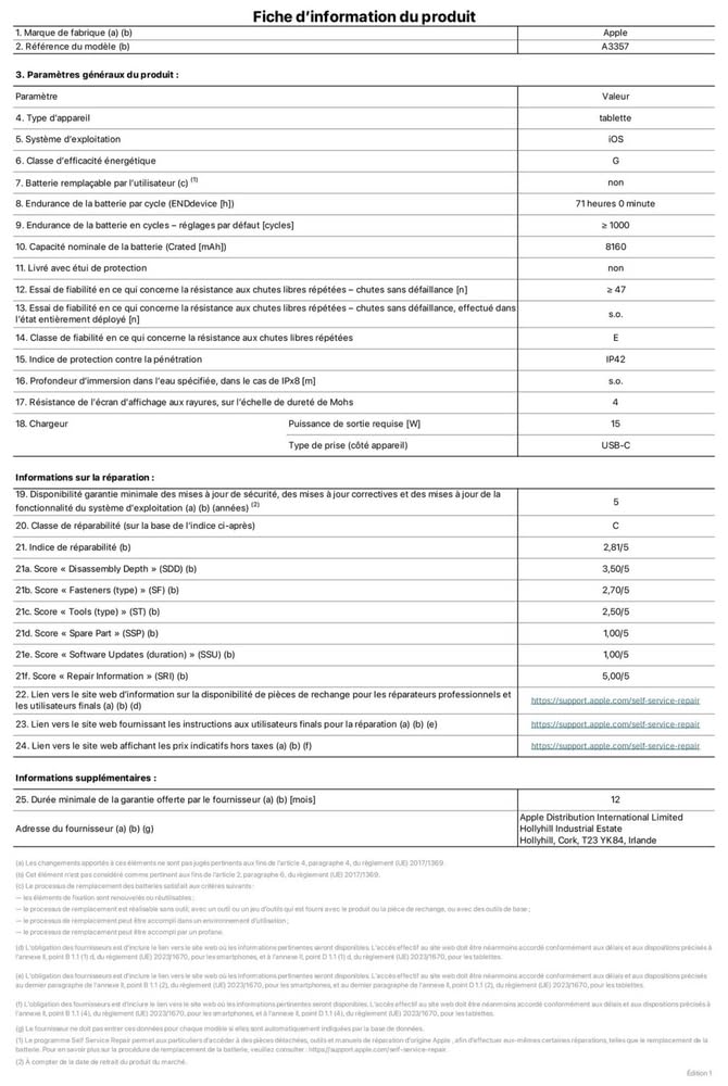 Apple iPad Pro 11 Pouces (M5) : Écran Ultra Retina XDR Verre Standard, 256 Go, Caméra Avant Horizontale 12 MP/Caméra arrière 12 MP, Wi-FI, Autonomie d’Une journée — Noir sidéral