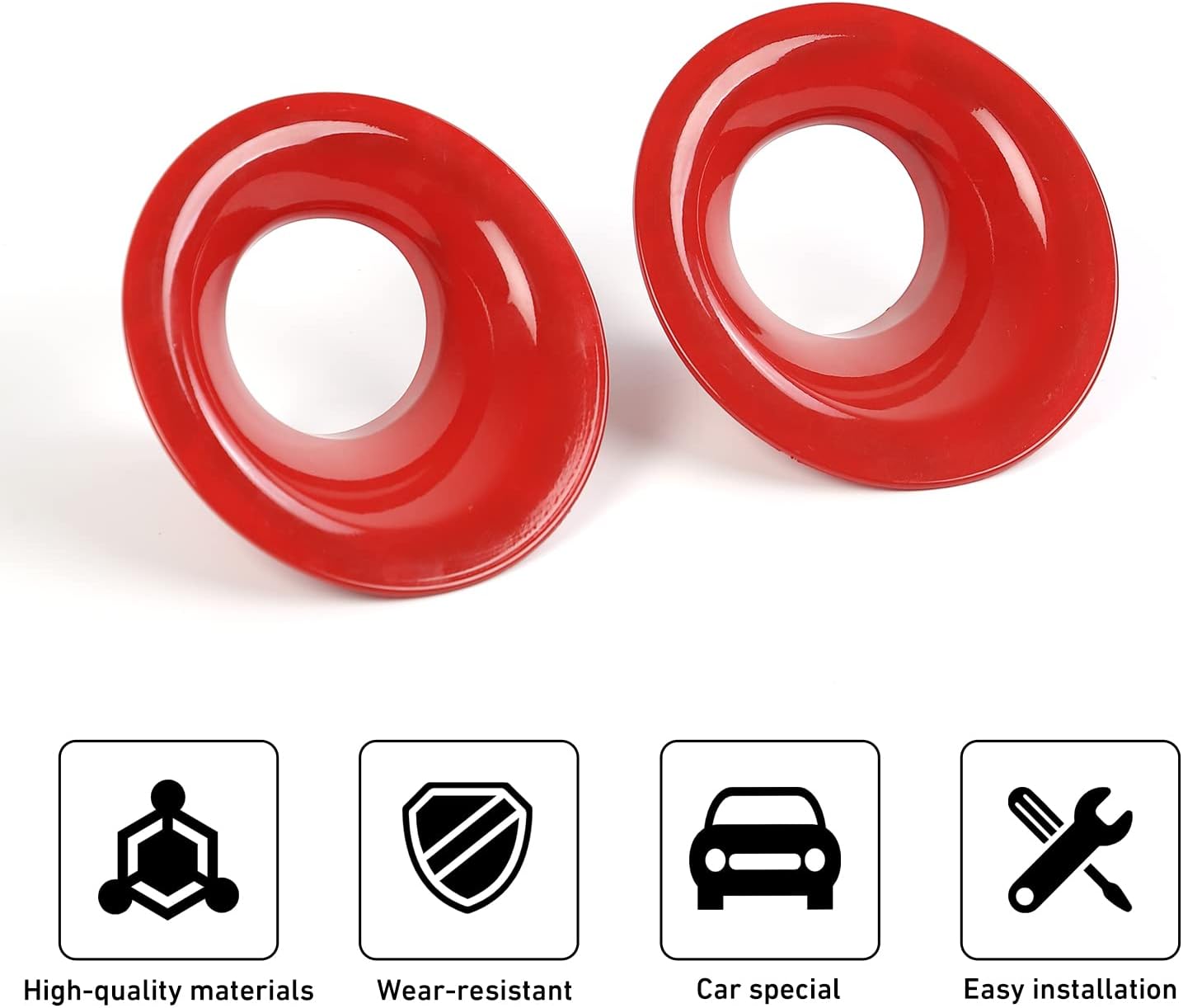 Linskip Front Fog Light Covers Compatible with Dodge Challenger 2015-2023, Challenger Foglight Lamp Trim, Challenger Exterior Accessories red