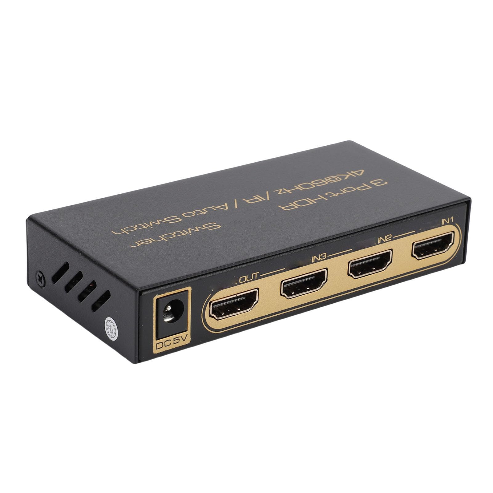Zunate HDMI 3 na 1, 4K 60 Hz HDMI Switcher Obsługa UHD 3D 2160P 1080P HDCP 2.2, z IR Pilot Control, dla ów PS TV TV