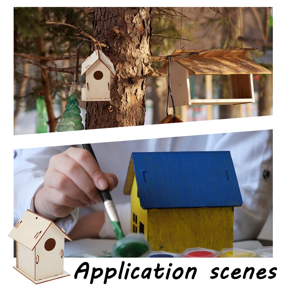 VBS Lot de 16 copeaux de bois en forme de papillon pour nichoir à oiseaux non finis à suspendre pour loisirs créatifs et travaux manuels en bois Printemps été Mangeoire à oiseaux pour