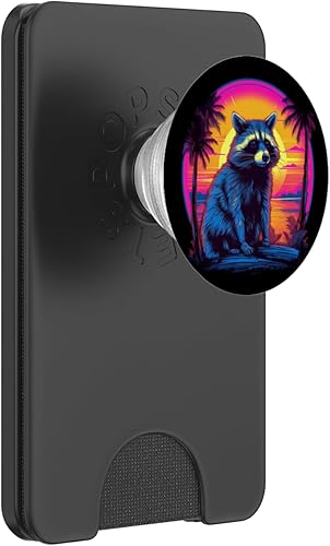 Miniatura 7 de Vintage Retrowave Synthwave 80s Vaporwave mapache PopSockets estándar PopGrip