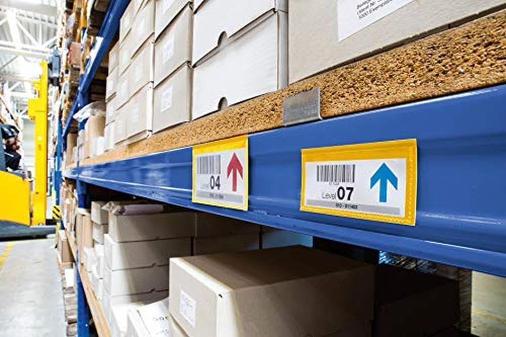 Durable 175604 Buste con Bande Magnetiche, A6 Orizzontale, Confezione da 50 Pezzi, Giallo
