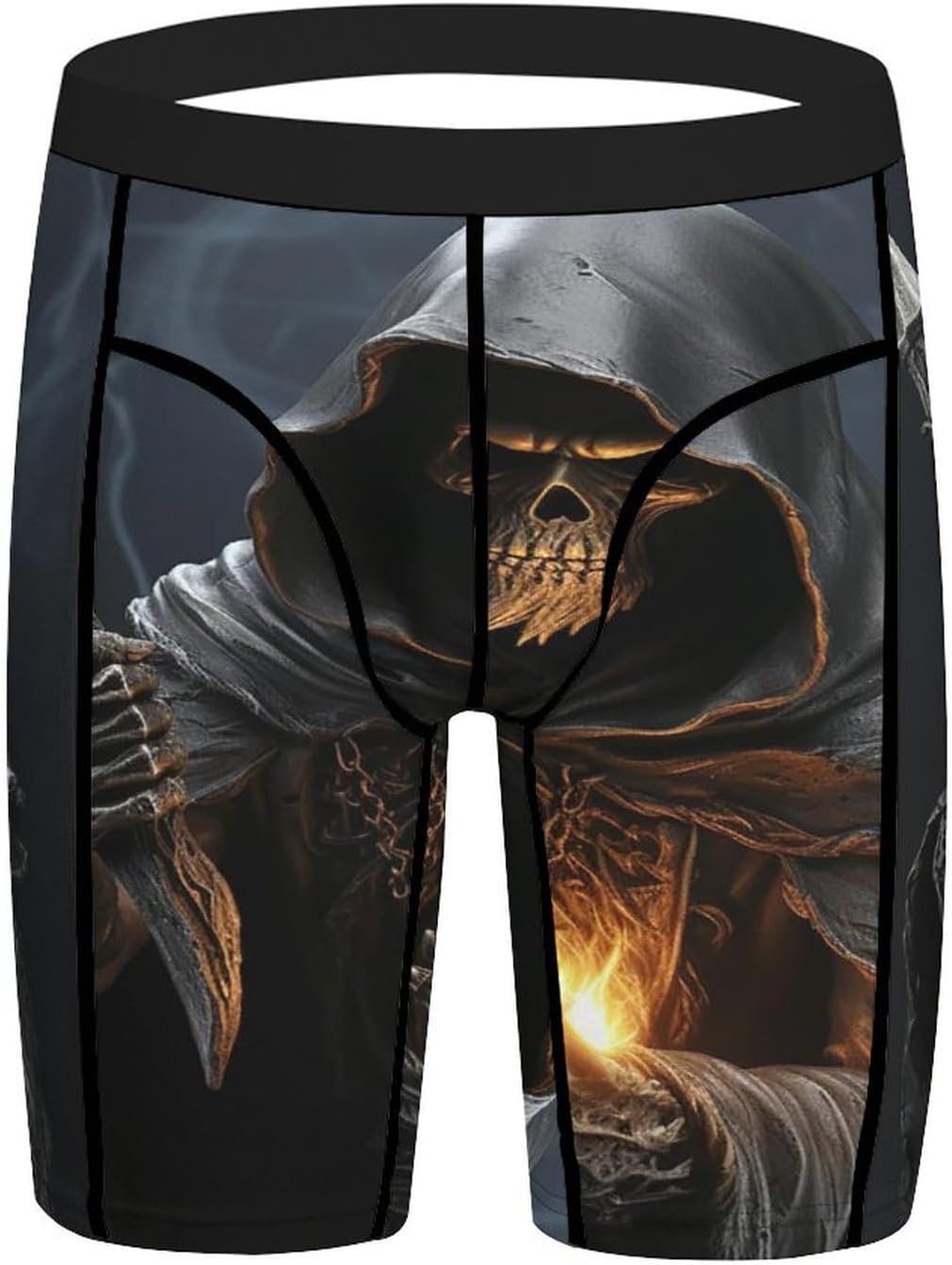 Grim-Reaper Compression Shorts Men Spandex Sport Shorts Workout Performance Baselayer Underwear