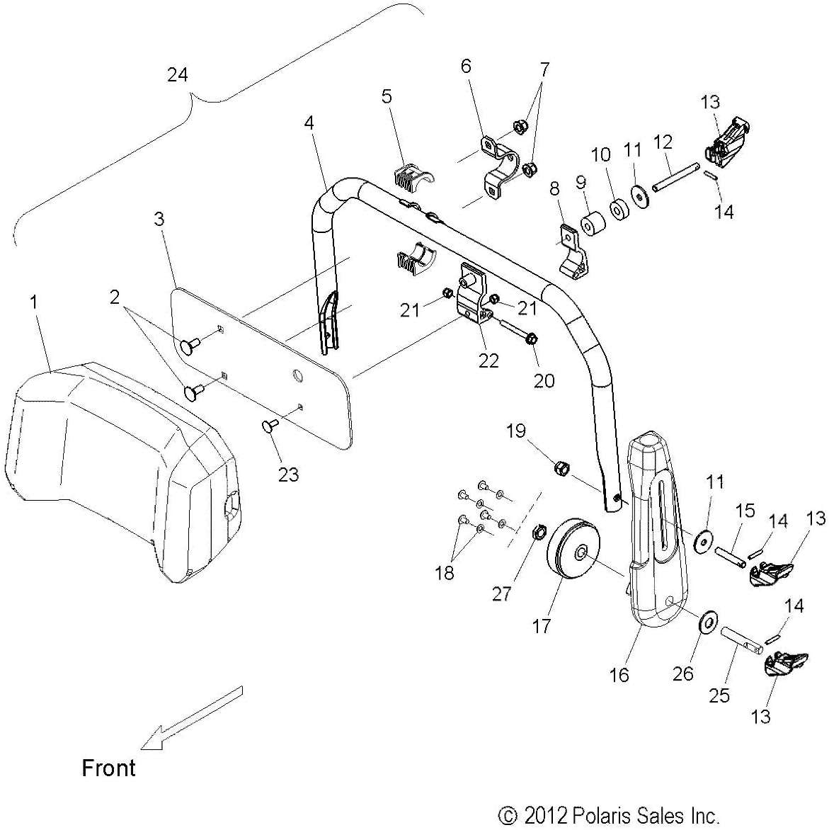 Polaris 1018761 Lower Tube Clamp WideTrak IQ 500 550 600 600R Turbo