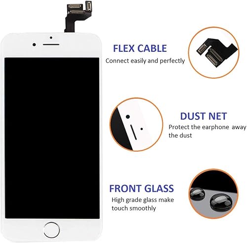 Miniatura 3 de guleek Para iPhone 5sSE 2016 - Pantalla táctil blanca de repuesto con pantalla táctil, digitalizador LCD de montaje completo con cámara frontal,