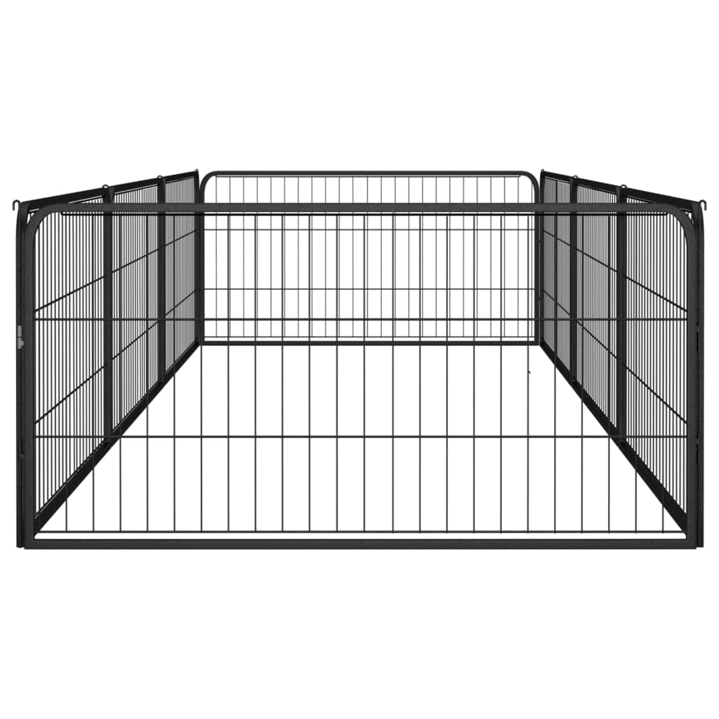 Artykuły dla zwierząt 8-panelowy kojec dla psów, czarny, 100 x 50 cm, stal malowana proszkowo, artykuły dla zwierząt i zwierząt domowych