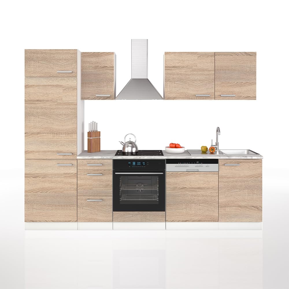 Vicco Cucina componibile Optima, Sonoma/Bianco, 270 cm