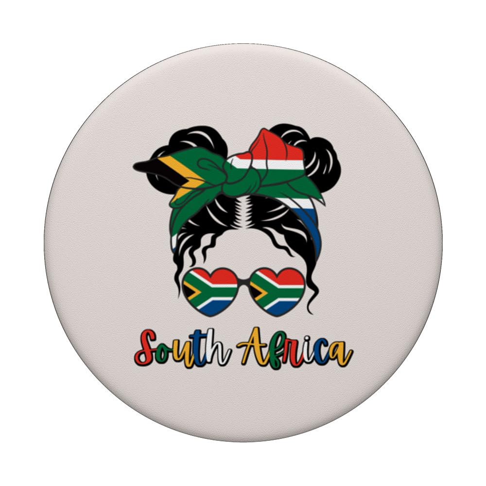 South Africa, South African Girl, South Africa Flag, SA girl PopSockets Swappable PopGrip, Black - Image 3