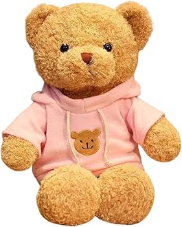 GalateeCute Teddy Bear Plush Stuffed Animal, Teddy Bear with Clothes, Gifts for Children(11.8" Pink)