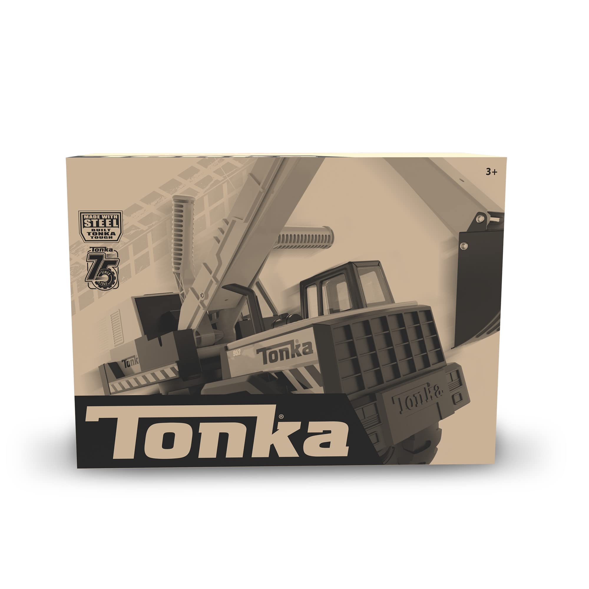 Pelleteuse ultra-robuste, Tonka, Jouet de construction pour enfants, Jouet de véhicules pour le jeu créatif, Développement des capacités motrices, jaune-noir, cadeau pour garçons et filles 3+ ans
