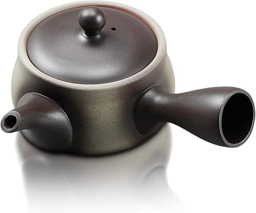 Miniatura 2 de Japanese Green Tea Co. Tetera japonesa de arcilla roja para té verde (9 onzas), tetera tradicional de arcilla fabricada en Tokoname con diseño