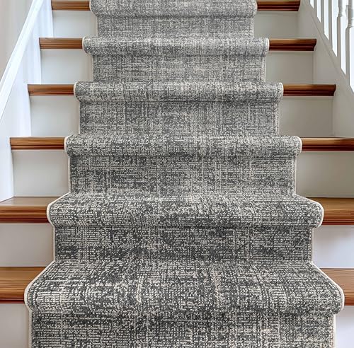 Well Woven Ivory Grey Hallway & Stair Runner